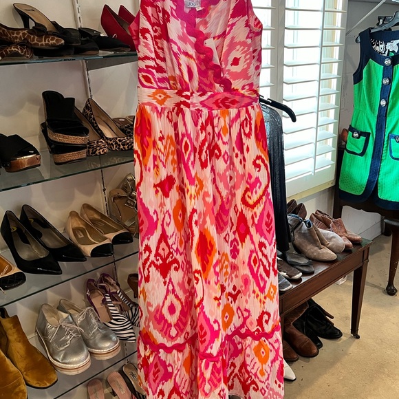 Joy Joy Dresses & Skirts - Joy Joy Pink and Orange Patterned Maxi Dress